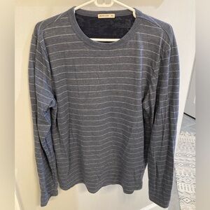 Marine layer Long Sleeve pullover M/L shirt blue and white stripes